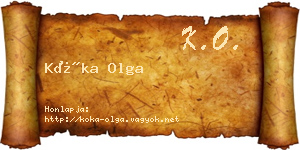 Kóka Olga névjegykártya